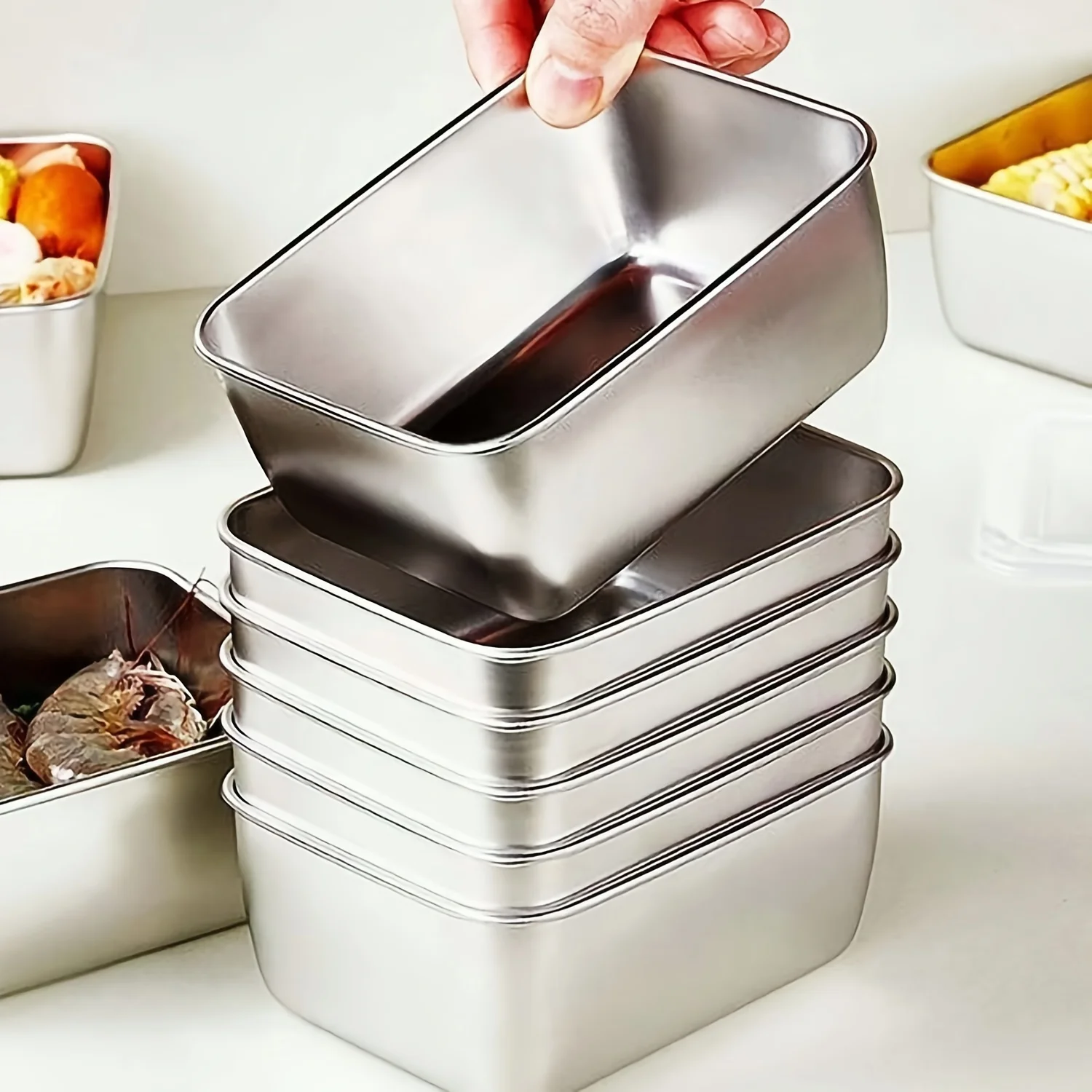 Food Storage Stainless Steel Containers - Zestaw pojemników na żywność ze stali