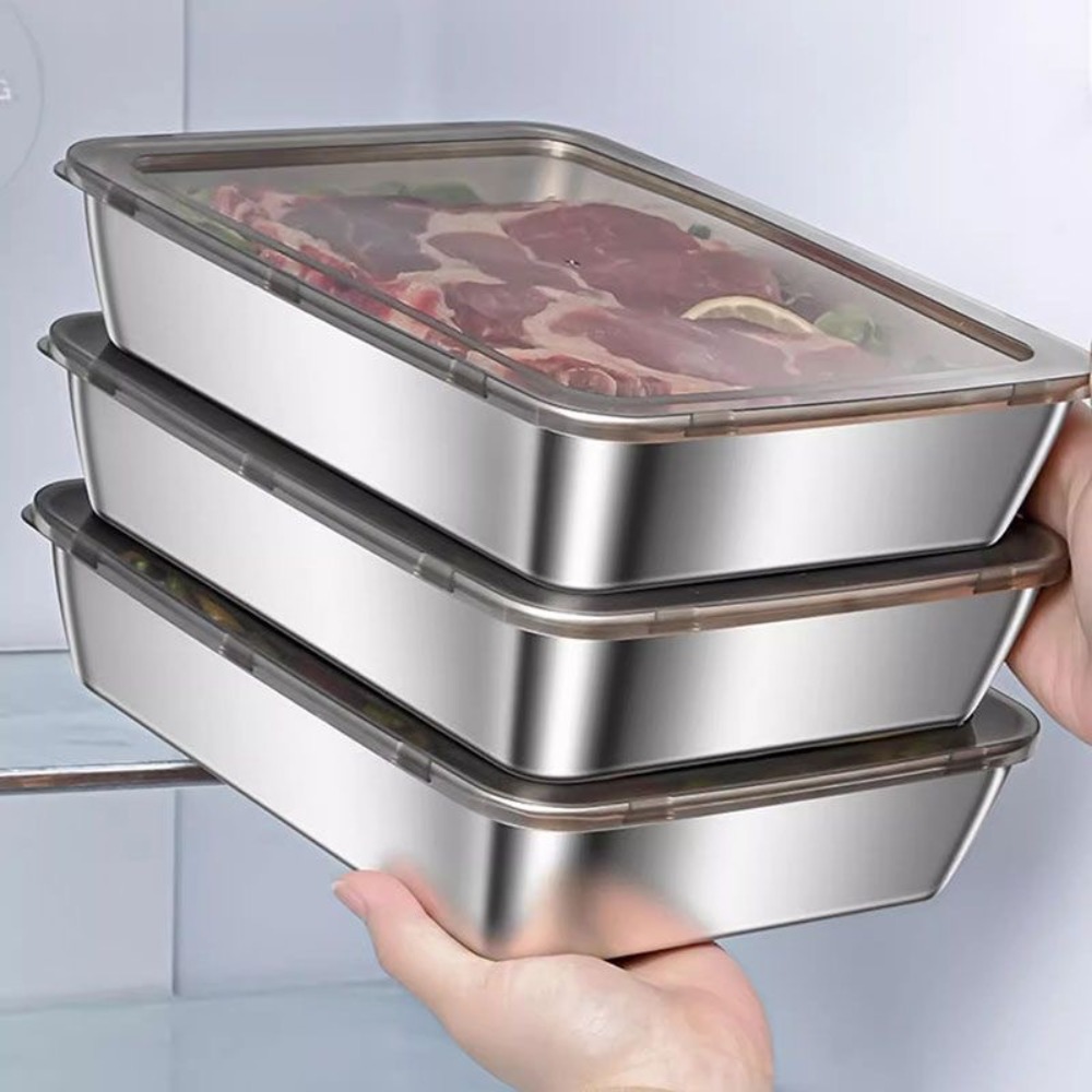 Food Storage Stainless Steel Containers - Taca do serwowania z pokrywką ze