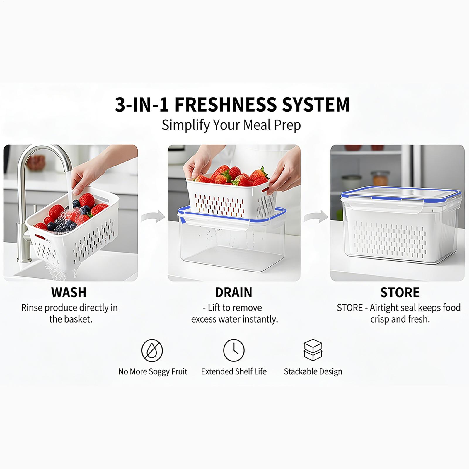 Pojemnik na żywność 4 w 1, prz – Food Storage Vegetables recenzja i cena
